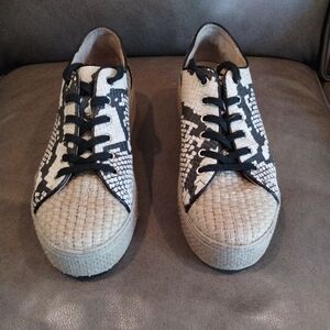 Vince Camuto snake print platform espadrille sneaker